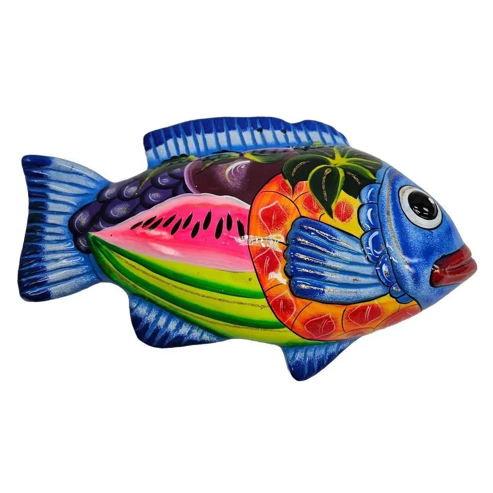 Vintage Ceramic Fish Wall Decor‎ Large Beige Brown Realistic Whimsical Bluegill